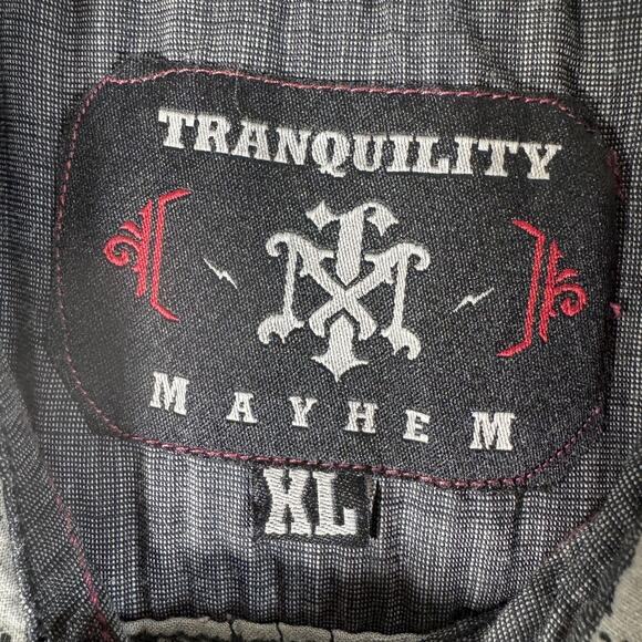 Tranquility Mayhem Shirt XL Western Studded Moto Punk Rockstar Grunge Goth Edgy - Picture 6 of 16